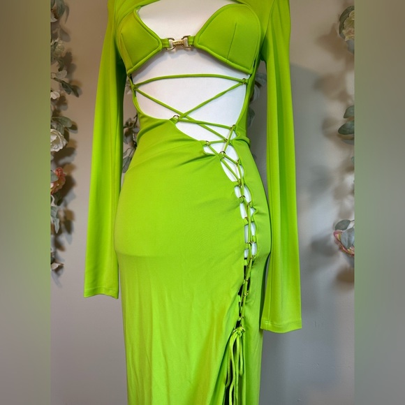 RUNWAY PRE FALL ‘22 DUNDAS Blink Lace-Up Column Gown - Picture 9 of 17